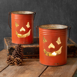 Set of Jack-O'-Lantern Buckets